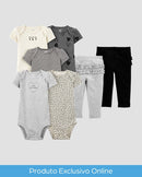 Enxoval bebê conjunto longo 7 peças floral e love multicor