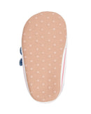 Sapato bebê cano baixo jeans com recortes azul |