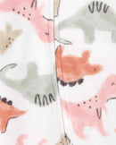 Macacão bebê fleece pézinhos dinossauros branco |