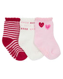 Kit meia bebê 3 pares xoxo multicor |