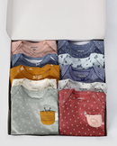 Kit body bebê 10 peças borboletas abelhas e corações + caixa presente M multicor |