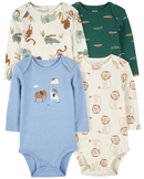 Enxoval bebê 8 peças manga longa listrado elefantes multicor |