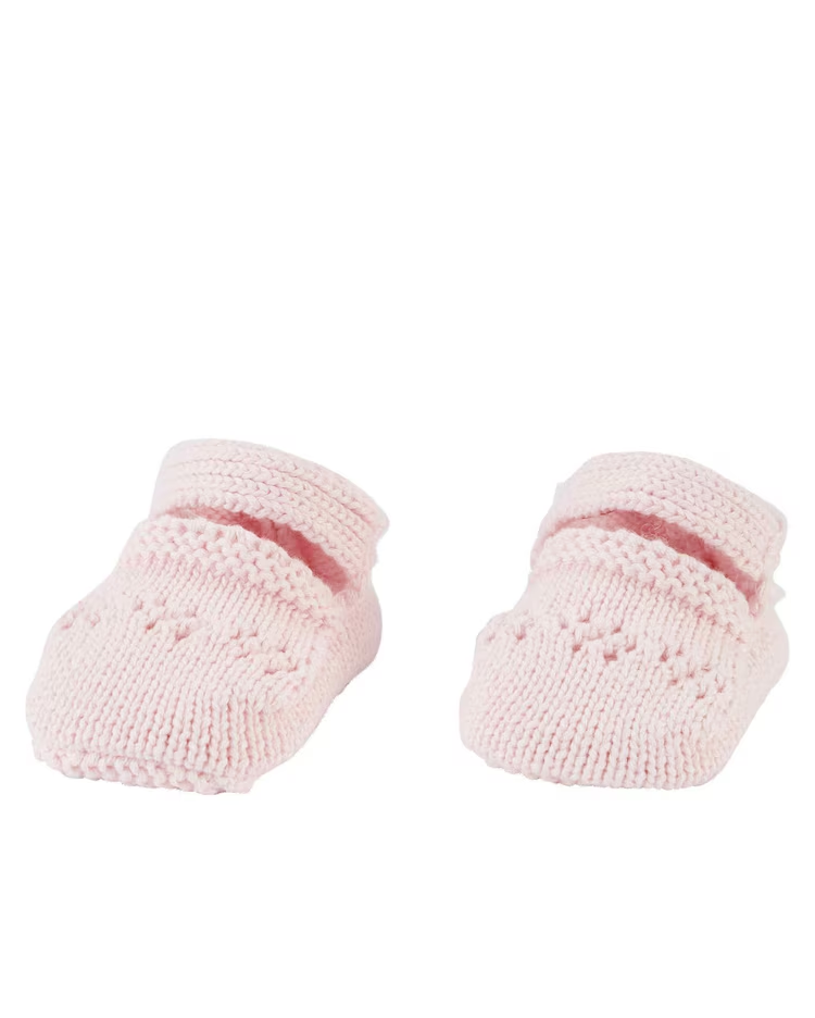 Pantufa bebê de tricot rosa |