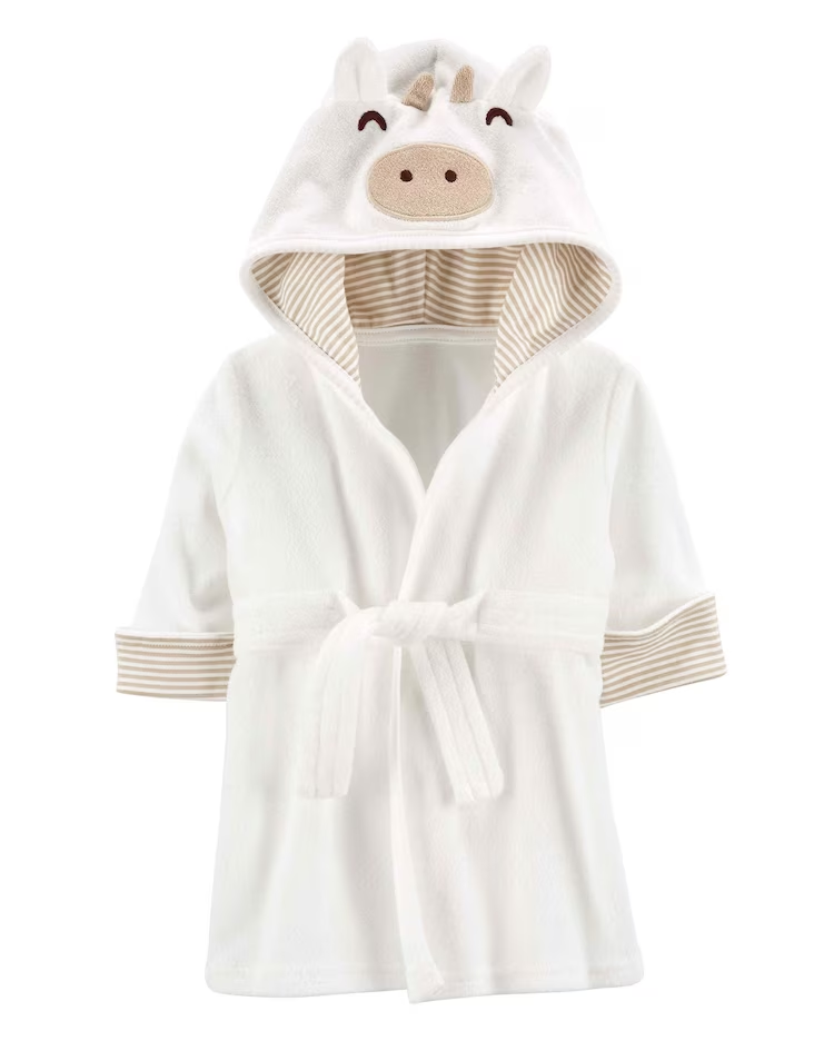 Roupão bebê atoalhado porquinho branco |