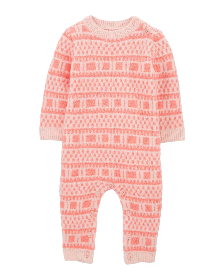 Macacão bebê estampada rosa |