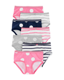 Kit Calcinha Infantil  7 Peças Multicor