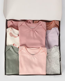 Kit body bebê 8 peças manga curta lisos e cerejas + caixa presente M multicor |