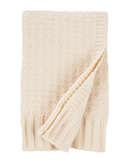 Cobertor bebê de tricot trabalhado bege |