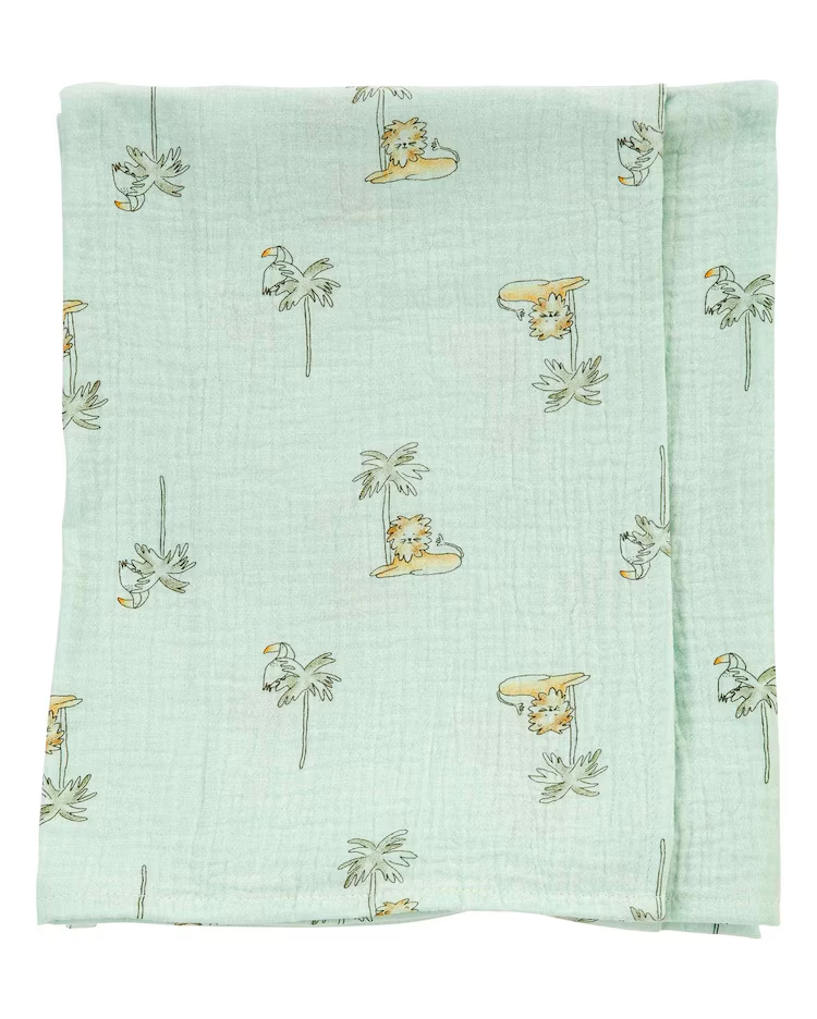 Manta bebê de bichinhos verde