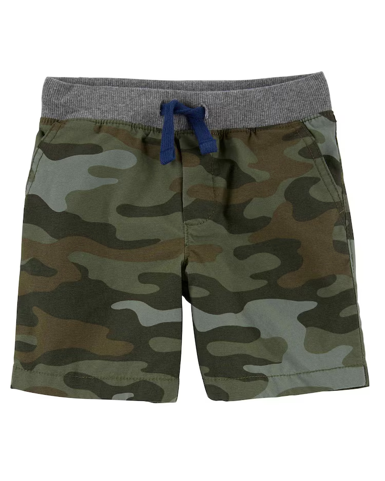 Bermuda Jeans Color Infantil Camuflado Verde Tam 2 a 5