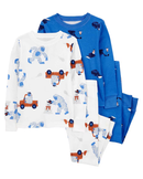 Pijama longo bebê 4 peças carrinhos multicor |