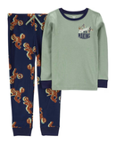 Pijama longo infantil 2 peças motociclista azul |