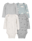 Kit body bebê 4 peças nuvens listrado multicor |