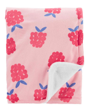Cobertor Bebê Frutinhas Fleece Rosa Claro/Branco