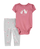 Conjunto longo bebê 2 peças bichinhos multicor |