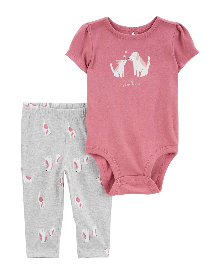 Conjunto longo bebê 2 peças bichinhos multicor |