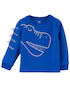 Pijama longo infantil 2 peças de fleece dinossauro azul |